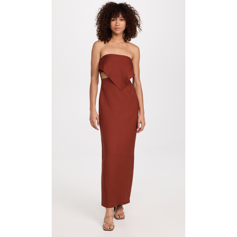 Rumer Roam Bandana Maxi Dress In chocolate, NWT, Small